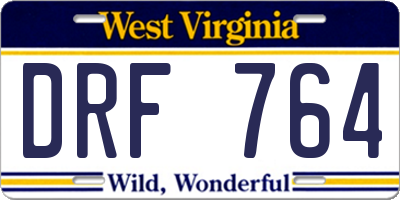 WV license plate DRF764