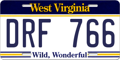 WV license plate DRF766
