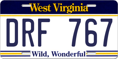WV license plate DRF767