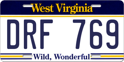 WV license plate DRF769