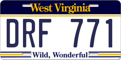 WV license plate DRF771