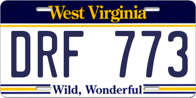 WV license plate DRF773