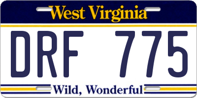 WV license plate DRF775