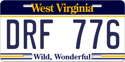 WV license plate DRF776