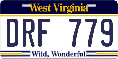 WV license plate DRF779
