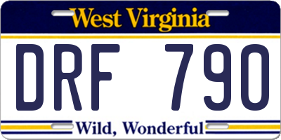 WV license plate DRF790