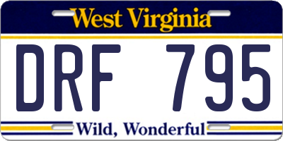 WV license plate DRF795