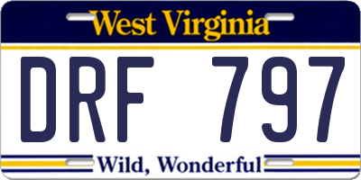 WV license plate DRF797