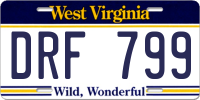 WV license plate DRF799