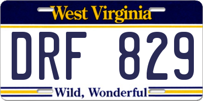 WV license plate DRF829