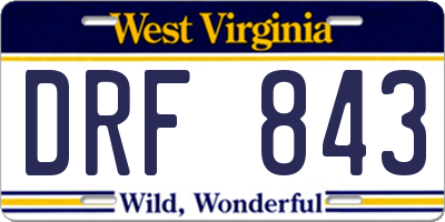 WV license plate DRF843