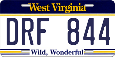 WV license plate DRF844