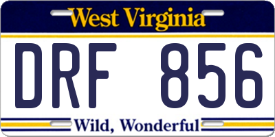 WV license plate DRF856