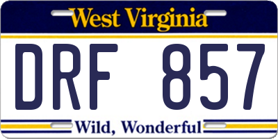 WV license plate DRF857