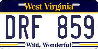 WV license plate DRF859