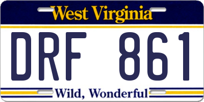 WV license plate DRF861