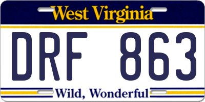 WV license plate DRF863