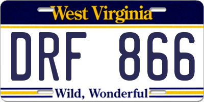 WV license plate DRF866