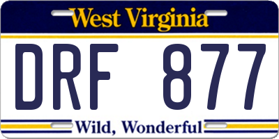WV license plate DRF877