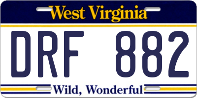 WV license plate DRF882