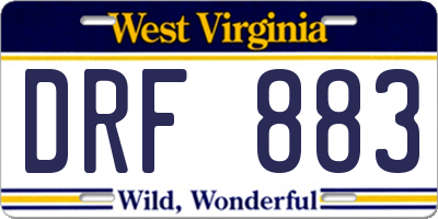 WV license plate DRF883