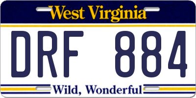 WV license plate DRF884