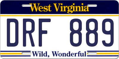WV license plate DRF889