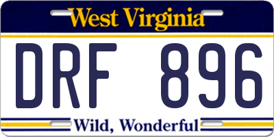 WV license plate DRF896