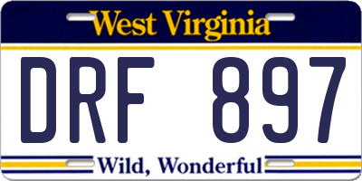 WV license plate DRF897