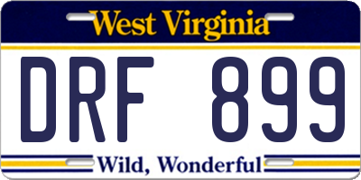 WV license plate DRF899
