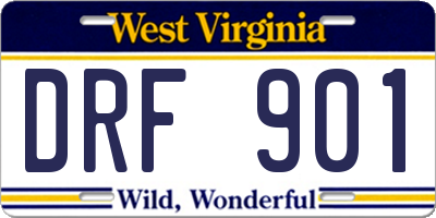 WV license plate DRF901