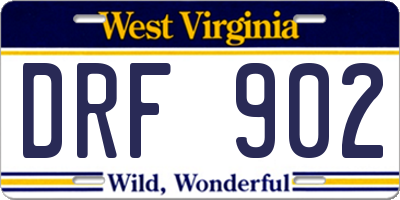 WV license plate DRF902