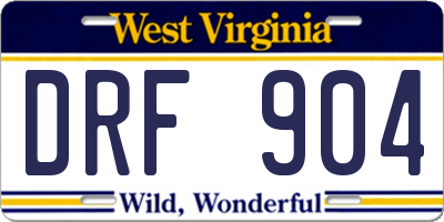 WV license plate DRF904
