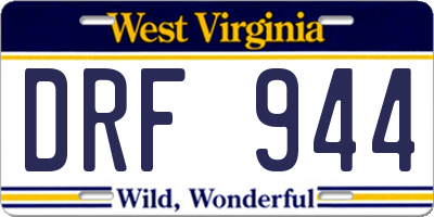 WV license plate DRF944