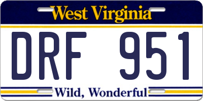 WV license plate DRF951