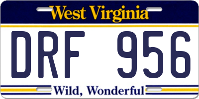 WV license plate DRF956