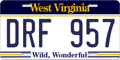 WV license plate DRF957