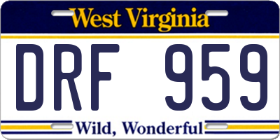 WV license plate DRF959