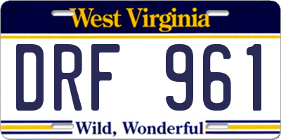 WV license plate DRF961