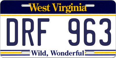 WV license plate DRF963