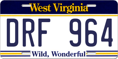 WV license plate DRF964