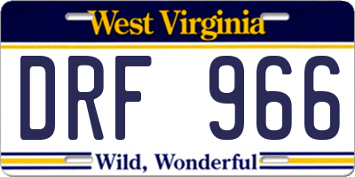 WV license plate DRF966