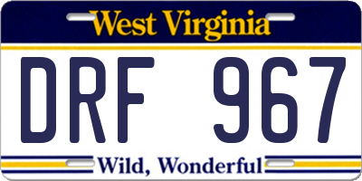 WV license plate DRF967