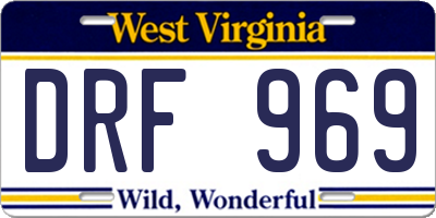 WV license plate DRF969