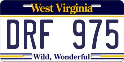 WV license plate DRF975