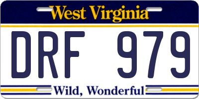 WV license plate DRF979