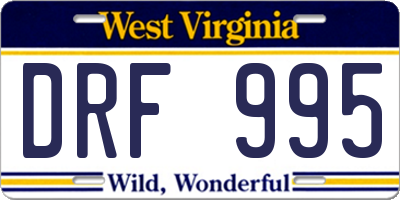 WV license plate DRF995