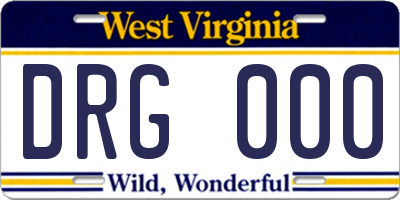WV license plate DRG000