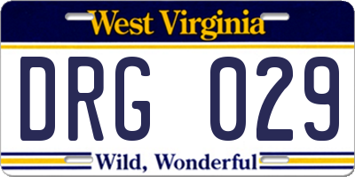 WV license plate DRG029
