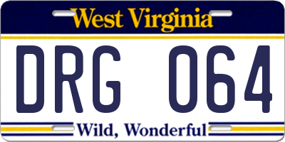WV license plate DRG064